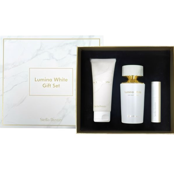 Kit Lumina White Stella Dustin - Perfume 100ml + Creme + Portátil